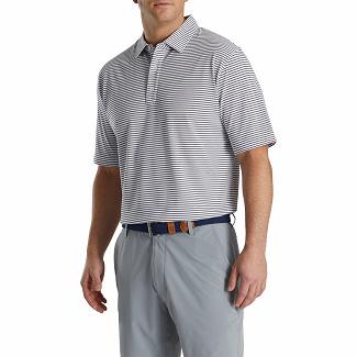 Men's Footjoy Golf Shirts White/Navy NZ-327990